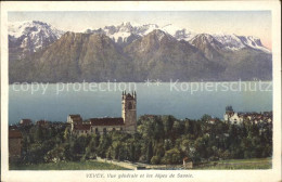 11732954 Vevey VD Vue Generale Et Les Alpes De Savoie Vevey - Sonstige & Ohne Zuordnung