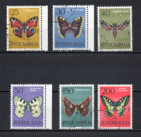 YOUGOSLAVIE  N° 966 à 971   OBLITERES   COTE 5.50€    PAPILLON ANIMAUX FAUNE - Usati