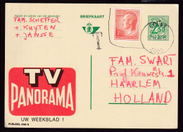 119/41 - Entier Publibel 2486 TV Panorama - Complément TP Luxembourg , Posté à GOUVY 1986 - Timbre Non Accepté , Taxé - Publibels