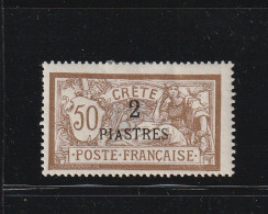 Greece Crete French Post Office 1903 Surcharged Crete Issue 2 Pi / 50 C. MH W1095 - Nuevos