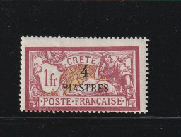 Greece Crete French Post Office 1903 Surcharged Crete Issue 4 Pi / 1 Fr. MH W1096 - Nuevos