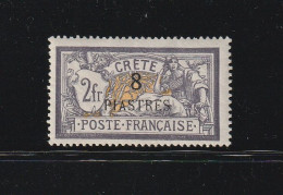 Greece Crete French Post Office 1903 Surcharged Crete Issue 8 Pi / 2 Fr. MH W1097 - Ungebraucht