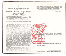 DP Leonie Marie Heyndrickx ° Melsele Beveren-Waas 1876 † 1954 X Adolf Brijs // Van Landeghem Vijt - Devotion Images