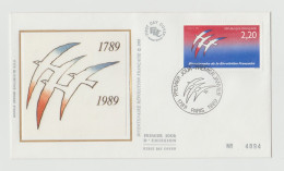 Enveloppe Premier Jour D'émission Numérotée Le Bicentenaire De La Révolution Française Paris Le 1er Janvier 1989 - Souvenir Blocks