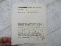 1748 PAROISSE CONFOLENS RECEVEUR TAILLES  RECU PAIEMENT - Documents Historiques