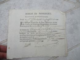 1747 ET 48  NOBLES ET PRIVILEGIE'S ELECTION ANGOULEME  RECEVEUR TAILLES LOT DE 2 RECU - Documents Historiques