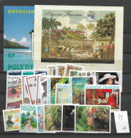 1983 MNH Polynesie Française Year Collection Postfris** - Full Years