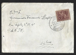 Carta Obliterada Em Cativelos, Gouveia Em 1954 Para Lisboa. Cavalo. Letter Obliterated In Cativelos, Gouveia In 1954 To - Covers & Documents