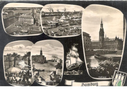 Germany. Hamburg. Different Views. Illustrated View Posted Postcard - Other & Unclassified