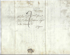 ITALIE Préphilatélie 1817: LAC De Torino Pour Vigone Taxée 2 - 1. ...-1850 Prephilately