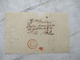 1813 CLYES 27 Marque Postale Lineair Lettre Pour Paris Taxee Timbre A Date Rouge Arrivee - 1801-1848: Precursores XIX