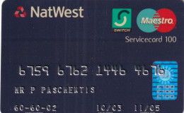 UK - NatWest Bank Maestro Card, 08/03, Used - Krediet Kaarten (vervaldatum Min. 10 Jaar)