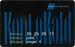 Denmark - Tele Danmark - KON-DEN-003 - Kontokald (Blue) Magnetic Creditcard, Used - Danimarca