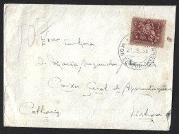 Carta De Moinho Da Mata Obliterada Em Montemor-o-Velho 1953, Lisboa. Cavalo. Letter From Moinho Da Mata Obliterated In M - Storia Postale