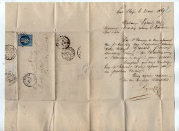 TB 4806 - 1869- Lettre De Me DOZEVILLE, Huissier à PONT - L'EVEQUE Pour Me LEGRAND, Notaire à BEAUMONT ( Seine & Oise ) - 1849-1876: Klassik