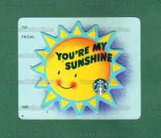 INDIA Inde Indien - YOU'RE MY SUNSHINE - Starbucks Card Odd Shape - CN 2000 , SKU 11135588 4739135 - Unused - As Scan - Cartes Cadeaux