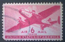 United States, Scott #C25, Used(o), 1941 Air Mail, Transporter Series, 6¢, Carmine - 2a. 1941-1960 Oblitérés