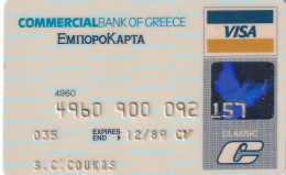 GREECE - Commercial Bank Classic Visa, 01/87, Used - Credit Cards (Exp. Date Min. 10 Years)