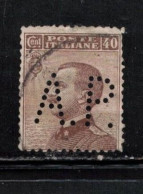 ITALY Scott # 104 Used - A.P. Perfin - Used