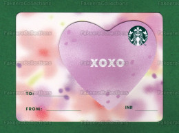 INDIA Inde Indien - XOXO - Starbucks Card Odd Heart Shape - CN 2000 , SKU 11150571 23002275 - Unused - As Scan - Cartes Cadeaux