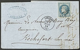 Lettre 29B LGC 2084 Lorient Morbihan (54) Indice 1 Rochefort-sur-Mer Quimper Nantes La Rochelle 01.06.1869 France– 8ciel - 1849-1876: Klassik