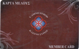 GREECE - Casino Syros, Casino Member Card, Used - Carte Di Casinò