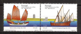 2001 Portugal 2556-2557Paar History Of Boats, Ships - Boten