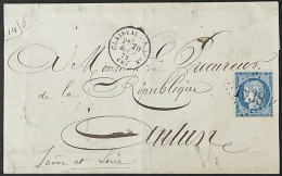 Lettre 60A LGC 1038 Clairvaux-sur-Aube (9) Indice 4 à Autun Paris Gare Du Nord Belfort Clermont 20.08.1872 France– 8ciel - 1849-1876: Klassieke Periode