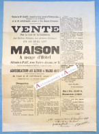 ● PAU 1907 Vente D'une Maison à Usage D'hôtel 5 Rue Notre Dame - Loustalet - Basses Pyrénées - Signé à Trévoux - Affiche - Afiches