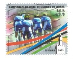 (REPUBBLICA ITALIANA) 2013, CAMPIONATI MONDIALI DI CICLISMO SU STRADA, TOSCANA - Serie Di 1 Francobollo Usato - 2011-20: Used