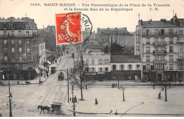 SAINT MANDE - Vue Panoramique De La Place De La Tourelle Et La Grande Rue De La République - Très Bon état - Saint Mande