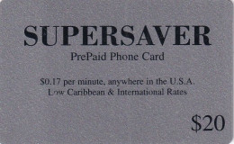 USA - Supersaver Prepaid Card $20, Used - Sonstige & Ohne Zuordnung