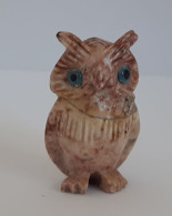 MINIATURE  HIBOU Ou CHOUETTE - PIERRE - Poids 14 Gr - H : 3,4 Cm - Animals