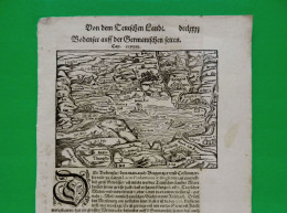 ST-DE Bayern LINDAU (Bodensee) 1592 Sebastian Münster Cosmographia Universalis Holzschnitt - Stiche & Gravuren