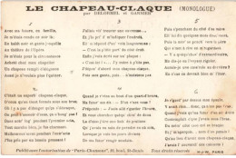 CHANSONS: Le Chapeau-claque - état - Musique Et Musiciens