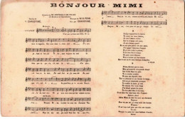 CHANSONS: Bonjour Mimi - Bon état - Musique Et Musiciens