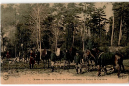 FONTAINEBLEAU: Chasse à Courre En Forêt De Fontainebleau, Relais De Chevaux - Très Bon état - Fontainebleau