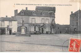 NUEIL SOUS LES AUBIERS - La Place Principale Et La Statue De Jeanne D'Arc - Très Bon état - Autres & Non Classés