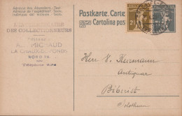 1918, Ganzsache Postkarte , Zum: 68 71/2 Cts, T.ll+ 169 Tell Knabe, ⵙ LACHAUX DE FONDS - Entiers Postaux