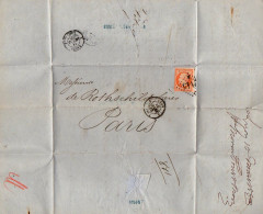 TB 4807 - 1863 - LAC - Lettre De M. MORIN - PONS & MORIN à LYON Pour M. De ROTHSCHILD Frères à PARIS - 1849-1876: Klassik