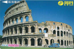 Japan Prepaid Langare Card 3000 Kansai - Colosseum Rome Italy - Japón