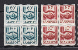 2 Blocs  De 4 Timbres  Mi :DE-SL 239    &  Mi :DE-SL 240   Saarpost  1948  Tirage 2 140 000 &  1 970 000 - Nuovi