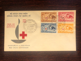 VIETNAM SOUTH FDC COVER 1963 YEAR RED CROSS HEALTH MEDICINE STAMPS - Viêt-Nam