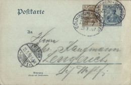 H1875 - Ganzsache Bahnpost Bahnpoststempel Köln Hannover Nach Lengerich - Wasserzeichen "S" Oder "5" ??? - Tarjetas