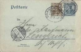 H1875 - Ganzsache Bahnpost Bahnpoststempel Köln Hannover Nach Lengerich - Wasserzeichen "S" Oder "5" ??? - Cartoline