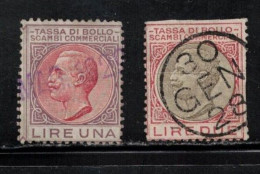 ITALY Scott # ??? Used - 2 Revenue Stamps - Fiscales