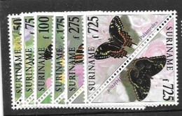 Surinam Mnh ** 1998 Butterfly Set 25 Euros - Suriname