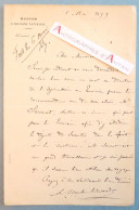 ● L.A.S 1899 Alphonse MILNE-EDWARDS Médecin Zoologiste Insectes Tunisie - Seurat - Muséum Histoire Nat Lettre Autographe - Inventors & Scientists