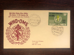 VIETNAM SOUTH FDC COVER 1968 YEAR WHO OMS HEALTH MEDICINE STAMPS - Vietnam