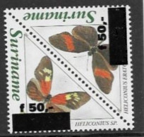 Surinam Mnh ** 1996 Butterfly Set Overprint - Surinam